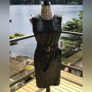 Bar III Faux Leather Belted Sheath Dress -Size 6 NWT